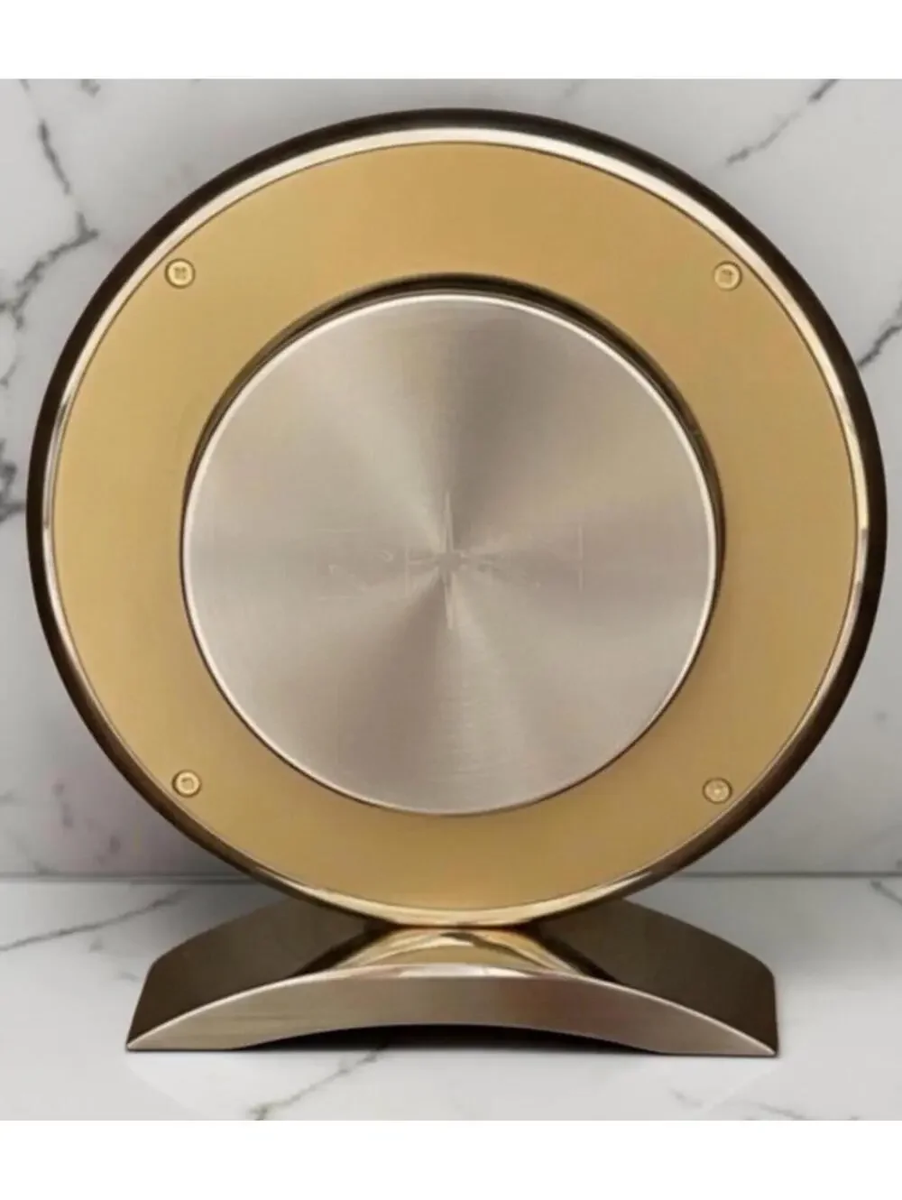 Vintage Bulova Millennia Table Clock German Brass Moon Phase Multi-Funct WORKS!